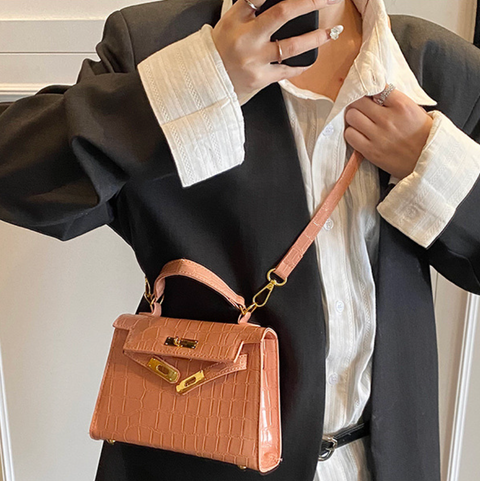 Premium Glossy Stone Pattern Satchels