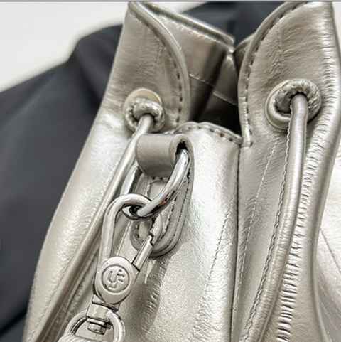 Drawstring Pleated Bucket Crossbody Bag