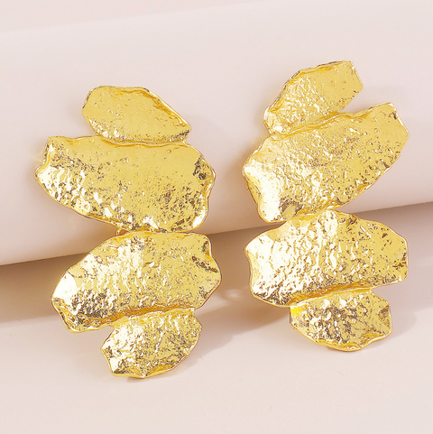 Exaggerated Multi-Layer Patchwork Earrings