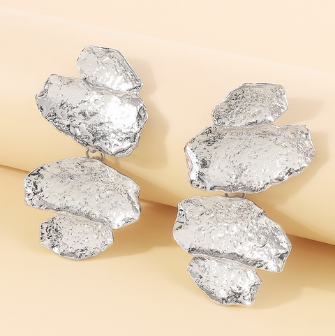 Exaggerated Multi-Layer Patchwork Earrings