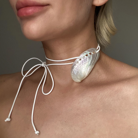 Natural Shell Patchwork Necklace & Earrings