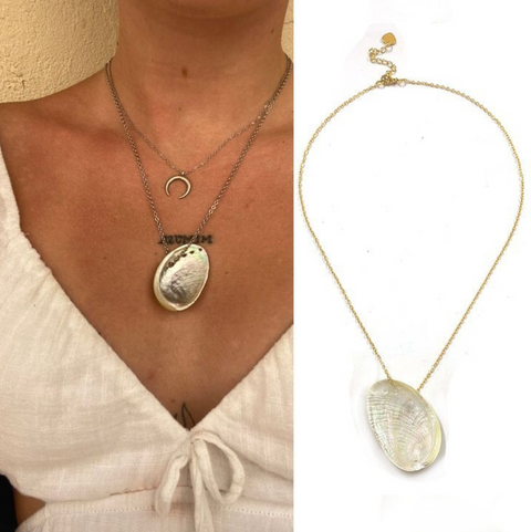 Natural Shell Patchwork Necklace & Earrings