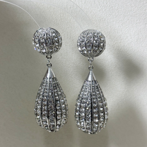 Premium Oval Drop Rhinestone Earrings