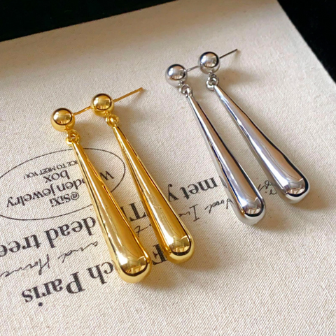 Simple Design Stripe Drop Earrings