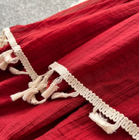 Irregular Design Sequin Fringed Slip Dress