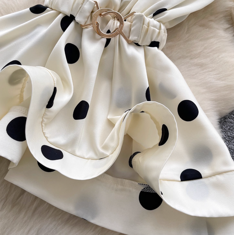 Polka Dot Printed V-neck Shirt