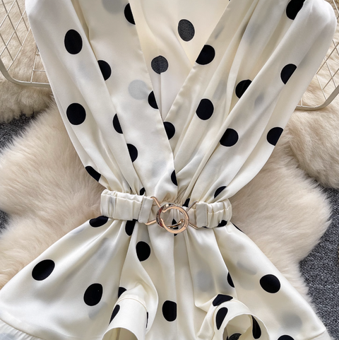 Polka Dot Printed V-neck Shirt