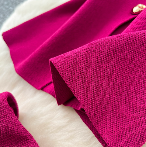 Elegant Knitted Vest & Patchwork Skirt 2Pcs