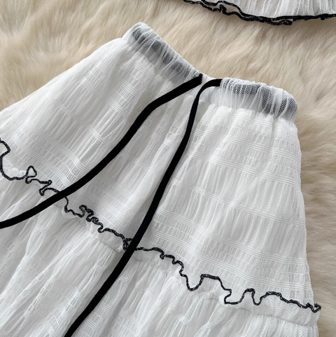 Halter Top & Ruffled Skirt Chiffon 2Pcs