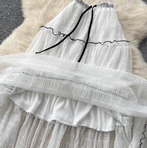 Halter Top & Ruffled Skirt Chiffon 2Pcs