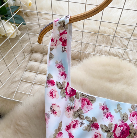 Backless Floral Printed Slip Dress