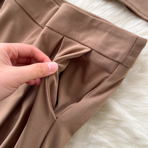 Asymmetric Top & Wide-leg Trousers 2Pcs