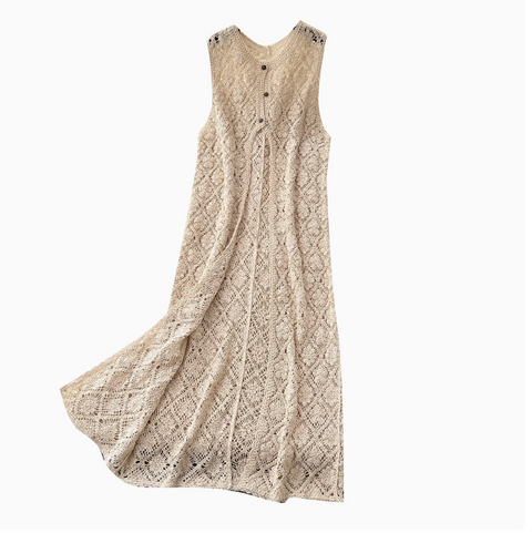 Niche Hollowed Outwear Long Cardigan