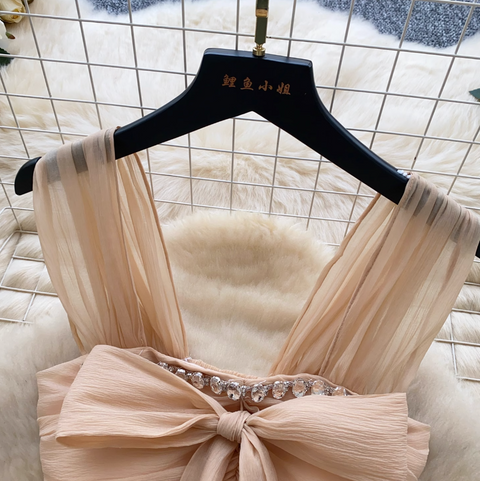 Fairy Rhinestone Studded Mesh Dress