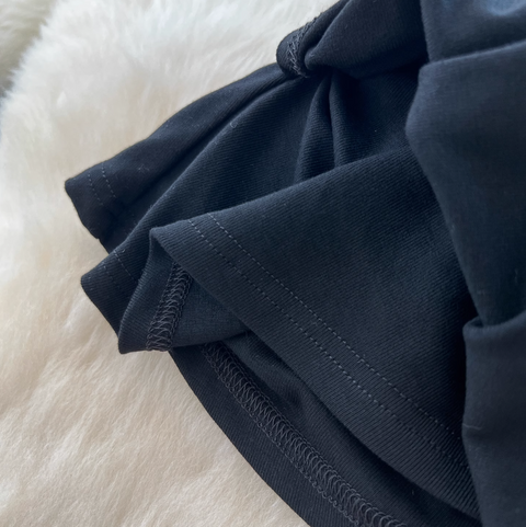 Asymmetric Top & Satin Skirt 2Pcs