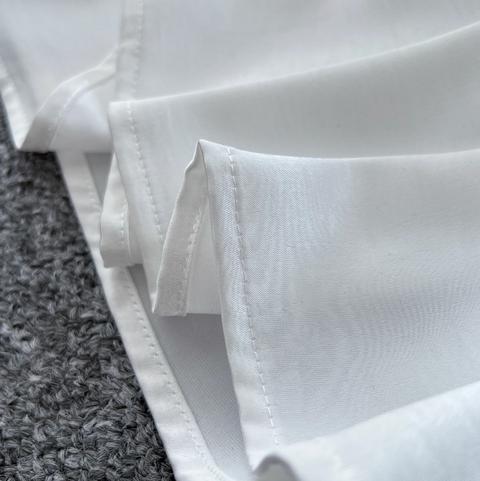 Asymmetric Top & Satin Skirt 2Pcs