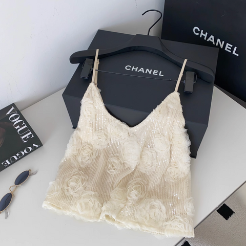 3d Flower Sequined Camisole