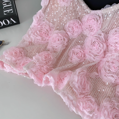 3d Flower Sequined Camisole