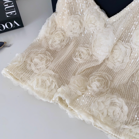 3d Flower Sequined Camisole