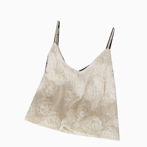 3d Flower Sequined Camisole