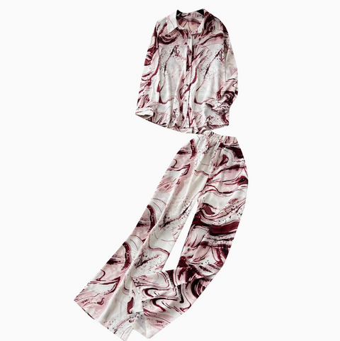 Loose Shirt & Trousers Tie-dye 2Pcs