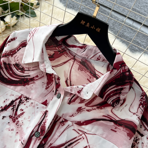 Loose Shirt & Trousers Tie-dye 2Pcs