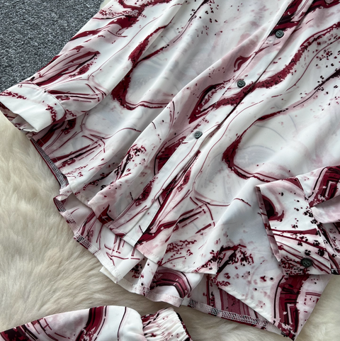Loose Shirt & Trousers Tie-dye 2Pcs
