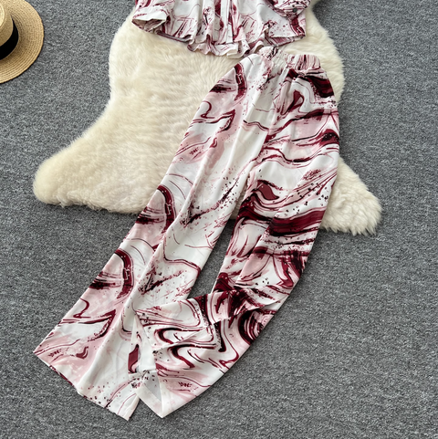 Loose Shirt & Trousers Tie-dye 2Pcs