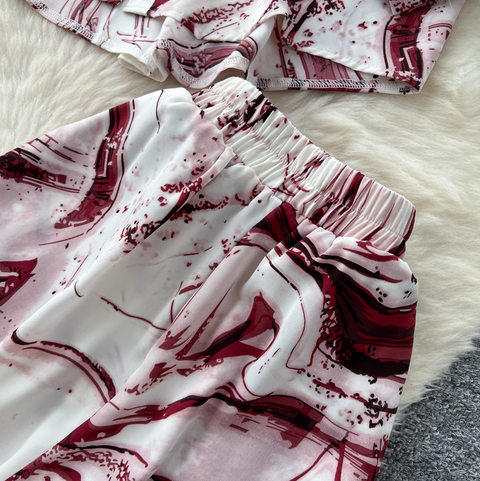 Loose Shirt & Trousers Tie-dye 2Pcs