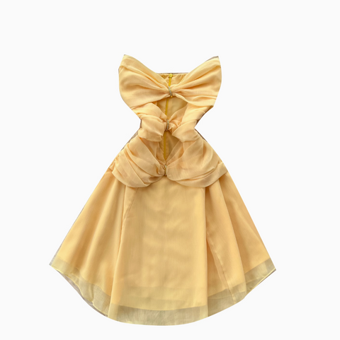 Hollowed Knot Mesh Bustier Dress