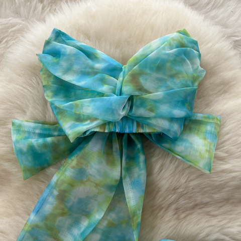 Bow-tie Top & Printed Skirt 2Pcs