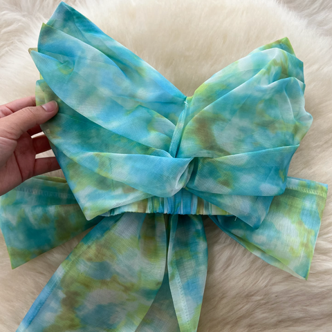 Bow-tie Top & Printed Skirt 2Pcs