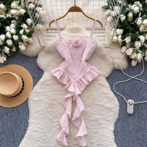 Ruffled Ribbon Pendulum Camisole Top