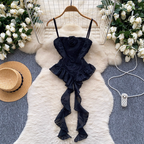 Ruffled Ribbon Pendulum Camisole Top