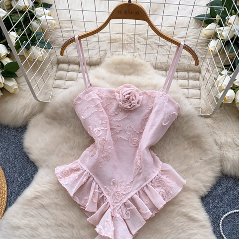 Ruffled Ribbon Pendulum Camisole Top