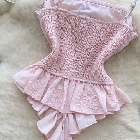 Ruffled Ribbon Pendulum Camisole Top