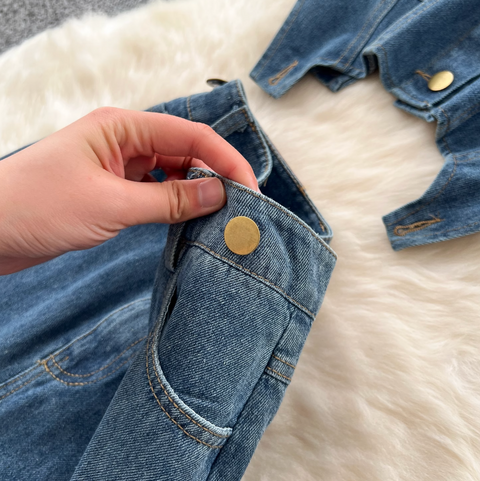 Denim Camisole & Slim Skirt 2Pcs