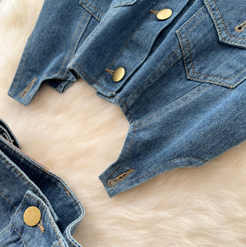 Denim Camisole & Slim Skirt 2Pcs