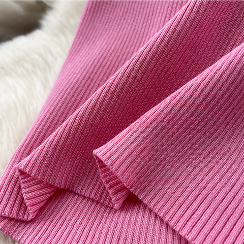 Sleeveless Top & Split Skirt Knitted 2Pcs