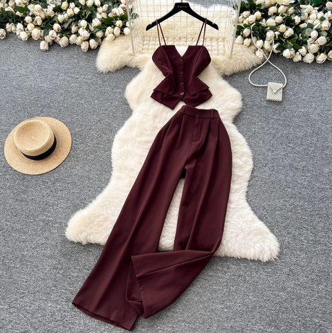 Suit Camisole & Straight Trousers 2Pcs