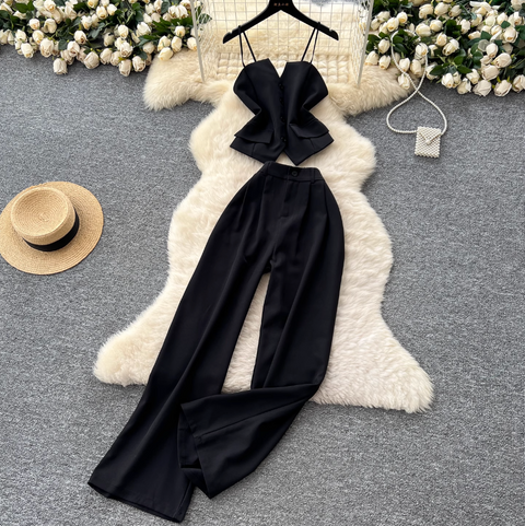 Suit Camisole & Straight Trousers 2Pcs