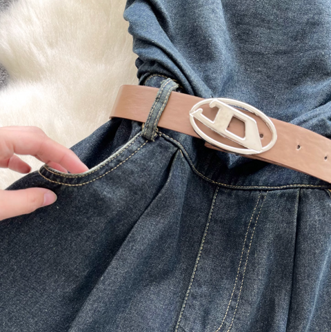 Chic Denim Rompers with Belt