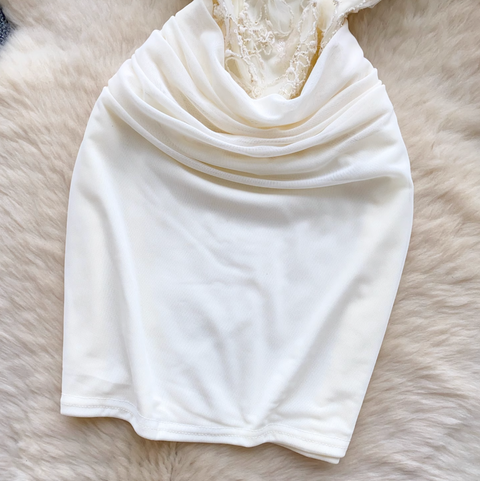 Rhinestone Studded Lace-up Halter Dress