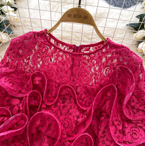 Premium 3D Ruffled Embroidered Top