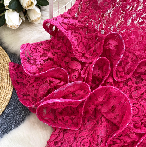 Premium 3D Ruffled Embroidered Top