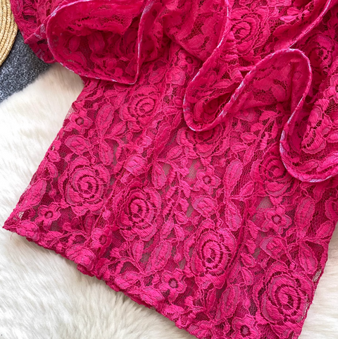 Premium 3D Ruffled Embroidered Top