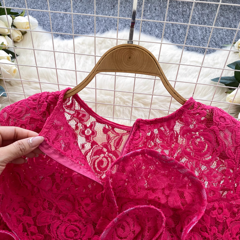 Premium 3D Ruffled Embroidered Top