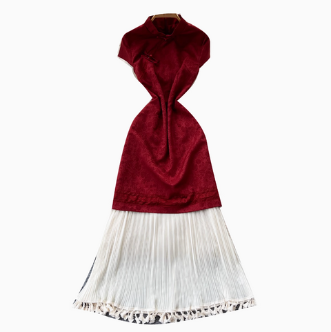 Chinese Style Plate Button Jacquard Dress