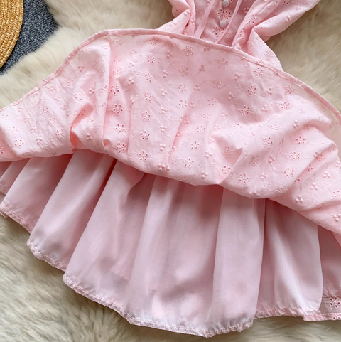 Sweetie Lace-up Patchwork Puffy Dress