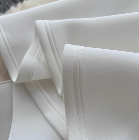 V-neck Back Bow White Dress